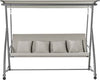 Dondolo-da-Esterni-2in1-per-3-Persone-Convertibile-in-Letto-con-Tettuccio,-218x120x168cm,-Cachi-Chiaro-84A-062V01