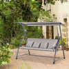 Dondolo-da-Esterni-2in1-per-3-Persone-Convertibile-in-Letto-con-Tettuccio,-218x120x168cm,-Cachi-Chiaro-84A-062V01