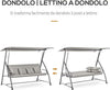 Dondolo-da-Esterni-2in1-per-3-Persone-Convertibile-in-Letto-con-Tettuccio,-218x120x168cm,-Cachi-Chiaro-84A-062V01