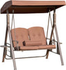 Dondolo-da-Giardino-2-Posti-con-Tettuccio-Regolabile-e-Porta-Bicchieri,-157x118x180-cm,-Marrone-84A-258V01BN