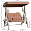 Dondolo-da-Giardino-2-Posti-con-Tettuccio-Regolabile-e-Porta-Bicchieri,-157x118x180-cm,-Marrone-84A-258V01BN