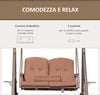 Dondolo-da-Giardino-2-Posti-con-Tettuccio-Regolabile-e-Porta-Bicchieri,-157x118x180-cm,-Marrone-84A-258V01BN