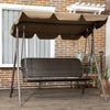 Dondolo-da-Giardino-3-Posti-con-Tettuccio-Regolabile-in-Rattan-PE-e-Acciaio,-167x112x153cm--867-148V00MB