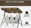 Dondolo-da-Giardino-3-Posti-con-Tettuccio-Regolabile-in-Rattan-PE-e-Acciaio,-167x112x153cm--867-148V00MB