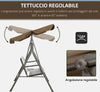 Dondolo-da-Giardino-3-Posti-con-Tettuccio-Regolabile-in-Rattan-PE-e-Acciaio,-167x112x153cm--867-148V00MB