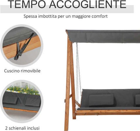 Dondolo-da-Giardino-3-Posti-Convertibile-in-Letto-Matrimoniale,-225.5x113x180cm-84A-239