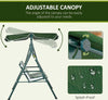 Dondolo-da-Giardino-3-Posti-in-Acciaio-e-Teslin-con-Tetto-Parasole,-172x110x153-cm,-Bianco-e-Verde-84A-054V03GN