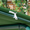 Dondolo-da-Giardino-3-Posti-in-Acciaio-e-Teslin-con-Tetto-Parasole,-172x110x153-cm,-Bianco-e-Verde-84A-054V03GN