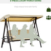 Dondolo-da-Giardino-3-Posti-in-Metallo,-Dondolo-da-Esterno-con-Tetto-Inclinabile-e-Cuscini-Imbottiti-280x120x172cm,-Beige-84A-069
