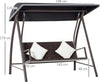 Dondolo-da-Giardino-3-Posti-in-Rattan-PE-e-Metallo-con-Cuscini-e-Tetto-Parasole,-198x124x179cm,-Marrone-867-106BN