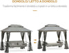 Dondolo-da-Giardino-3-Posti-Lettino-e-Gazebo-Design-3-in-1-con-Tettuccio,-256x172x248-cm,-Grigio-Scuro-84A-056CG