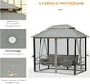 Dondolo-da-Giardino-3-Posti-Lettino-e-Gazebo-Design-3-in-1-con-Tettuccio,-256x172x248-cm,-Grigio-Scuro-84A-056CG