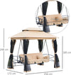 Dondolo-da-Giardino-3-Posti-Lettino-e-Gazebo-Design-3-in-1-con-Tettuccio,-256x172x248cm,-Beige-84A-056