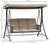 Dondolo-da-Giardino-a-3-Posti-con-Tettuccio-Regolabile-e-Tasche-Portaoggetti-Marrone-196x128x172cm-84A-110V01