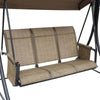Dondolo-da-Giardino-a-3-Posti-con-Tettuccio-Regolabile-e-Tasche-Portaoggetti-Marrone-196x128x172cm-84A-110V01