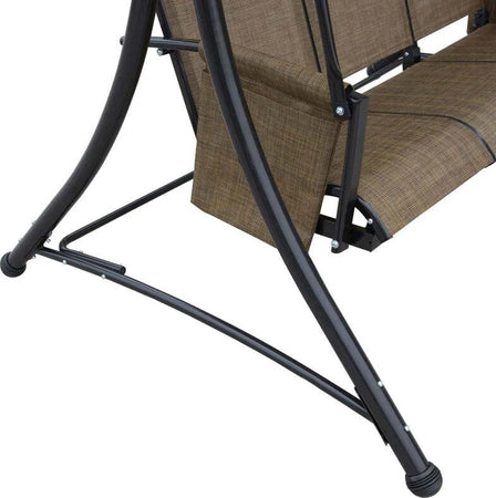 Dondolo-da-Giardino-a-3-Posti-con-Tettuccio-Regolabile-e-Tasche-Portaoggetti-Marrone-196x128x172cm-84A-110V01