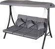 Dondolo-da-Giardino-a-3-Posti,-Dondolo-da-Esterno-con-Chaise-Longue-e-Tetto-Regolabile,-Nero-e-Grigio,-200-x-115-x-168-cm-84A-139