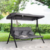 Dondolo-da-Giardino-a-3-Posti,-Dondolo-da-Esterno-con-Chaise-Longue-e-Tetto-Regolabile,-Nero-e-Grigio,-200-x-115-x-168-cm-84A-139