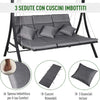 Dondolo-da-Giardino-a-3-Posti,-Dondolo-da-Esterno-con-Chaise-Longue-e-Tetto-Regolabile,-Nero-e-Grigio,-200-x-115-x-168-cm-84A-139