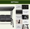Dondolo-da-Giardino-per-3-Persone-con-Tettuccio-Regolabile-e-Cuscini,-200x120x170cm,-Nero-84A-140BK