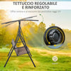 Dondolo-da-Giardino-Terrazza-3-Posti-con-Tettuccio-Regolabile-in-Metallo-e-Texteline-172x110x155cm-Marrone-84A-181BN