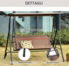 Dondolo-da-Giardino-Terrazza-3-Posti-con-Tettuccio-Regolabile-in-Metallo-e-Texteline-172x110x155cm-Marrone-84A-181BN