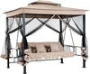 Dondolo-Letto-3-Posti-Con-Gazebo-Parasole-Zanzariera-Giardino-Beige-257x174x235