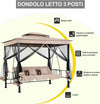 Dondolo-Letto-3-Posti-Con-Gazebo-Parasole-Zanzariera-Giardino-Beige-257x174x235