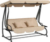 Dondolo-Letto-da-Giardino-3-Posti-con-Tetto-Regolabile-e-Vassoio,-200x120x164-cm,-Marrone-Chiaro--84A-050V02SD