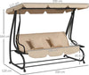 Dondolo-Letto-da-Giardino-3-Posti-con-Tetto-Regolabile-e-Vassoio,-200x120x164-cm,-Marrone-Chiaro--84A-050V02SD