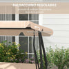 Dondolo-Letto-da-Giardino-3-Posti-con-Tetto-Regolabile-e-Vassoio,-200x120x164-cm,-Marrone-Chiaro--84A-050V02SD