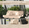 Dondolo-Letto-da-Giardino-3-Posti-con-Tetto-Regolabile-e-Vassoio,-200x120x164-cm,-Marrone-Chiaro--84A-050V02SD