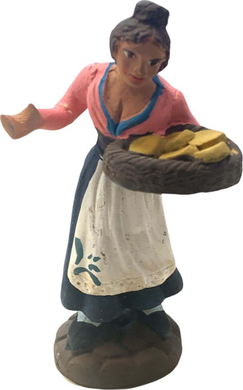 Donna con cesto di pasta e pane statuetta in terracotta artigianale per presepe napoletano da h 10 cm Casa e cucina/Decorazioni per interni/Addobbi e decorazioni per ricorrenze/Decorazioni natalizie/Presepi/Statuine e fondali per il presepe MagiediNatale.it - Altamura, Commerciovirtuoso.it