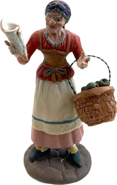 Donna con cesto e cono statuetta in terracotta artigianale per presepe napoletano da h 13 cm Casa e cucina/Decorazioni per interni/Addobbi e decorazioni per ricorrenze/Decorazioni natalizie/Presepi/Statuine e fondali per il presepe MagiediNatale.it - Altamura, Commerciovirtuoso.it