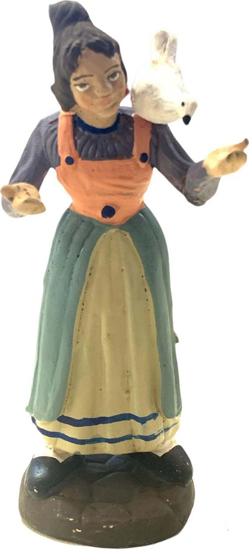 Donna con colomba sulla spalla statuetta in terracotta artigianale per presepe napoletano da h 10 cm Casa e cucina/Decorazioni per interni/Addobbi e decorazioni per ricorrenze/Decorazioni natalizie/Presepi/Statuine e fondali per il presepe MagiediNatale.it - Altamura, Commerciovirtuoso.it
