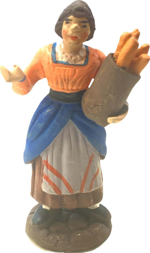 Donna con filoncini di pane statuetta in terracotta artigianale per presepe napoletano da h 10 cm Casa e cucina/Decorazioni per interni/Addobbi e decorazioni per ricorrenze/Decorazioni natalizie/Presepi/Statuine e fondali per il presepe MagiediNatale.it - Altamura, Commerciovirtuoso.it