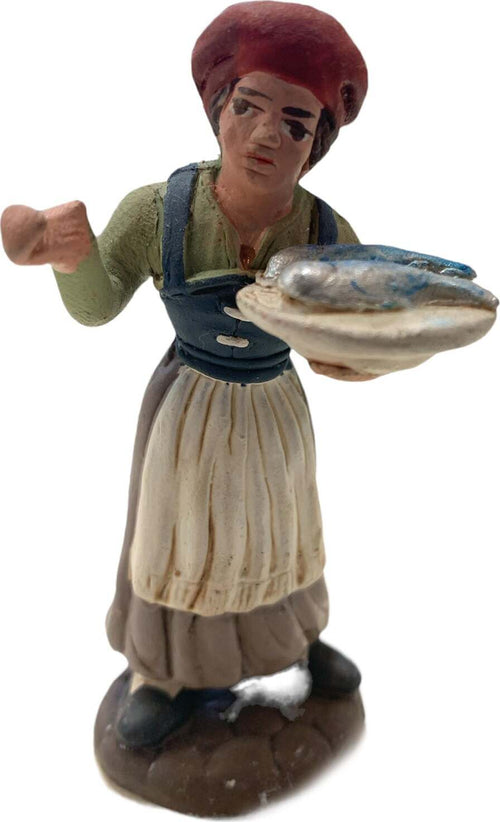 Donna con pesce statuetta in terracotta artigianale per presepe napoletano da h 7 cm Casa e cucina/Decorazioni per interni/Addobbi e decorazioni per ricorrenze/Decorazioni natalizie/Presepi/Statuine e fondali per il presepe MagiediNatale.it - Altamura, Commerciovirtuoso.it