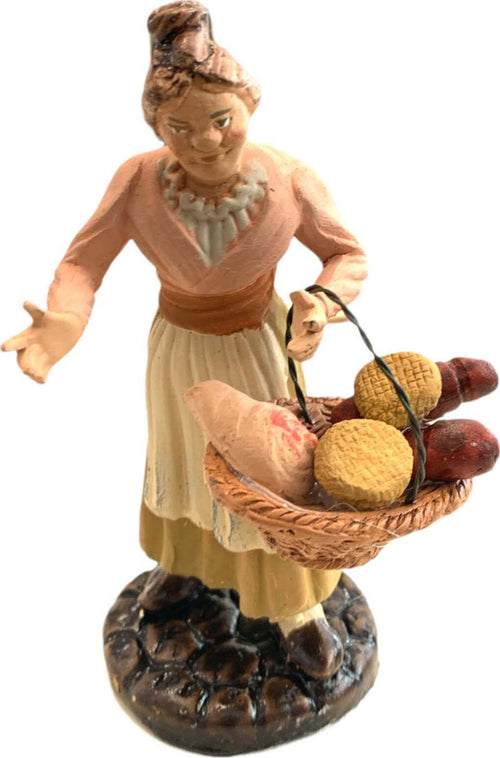 Donna con salumi e formaggi statuetta in terracotta artigianale per presepe napoletano da h 13 cm Casa e cucina/Decorazioni per interni/Addobbi e decorazioni per ricorrenze/Decorazioni natalizie/Presepi/Statuine e fondali per il presepe MagiediNatale.it - Altamura, Commerciovirtuoso.it