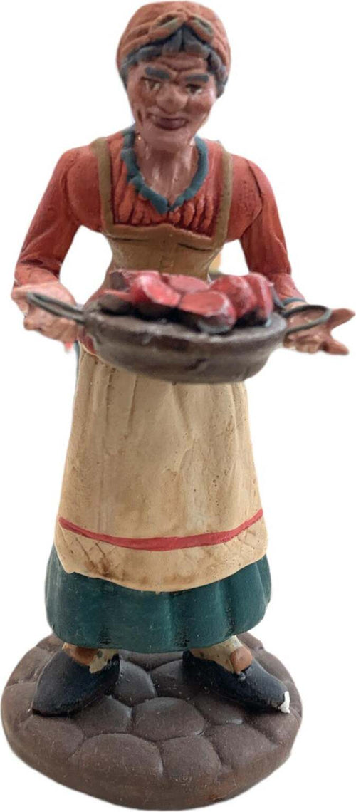 Donna con vassoio di carne statuetta in terracotta artigianale per presepe napoletano da h 13 cm Casa e cucina/Decorazioni per interni/Addobbi e decorazioni per ricorrenze/Decorazioni natalizie/Presepi/Statuine e fondali per il presepe MagiediNatale.it - Altamura, Commerciovirtuoso.it