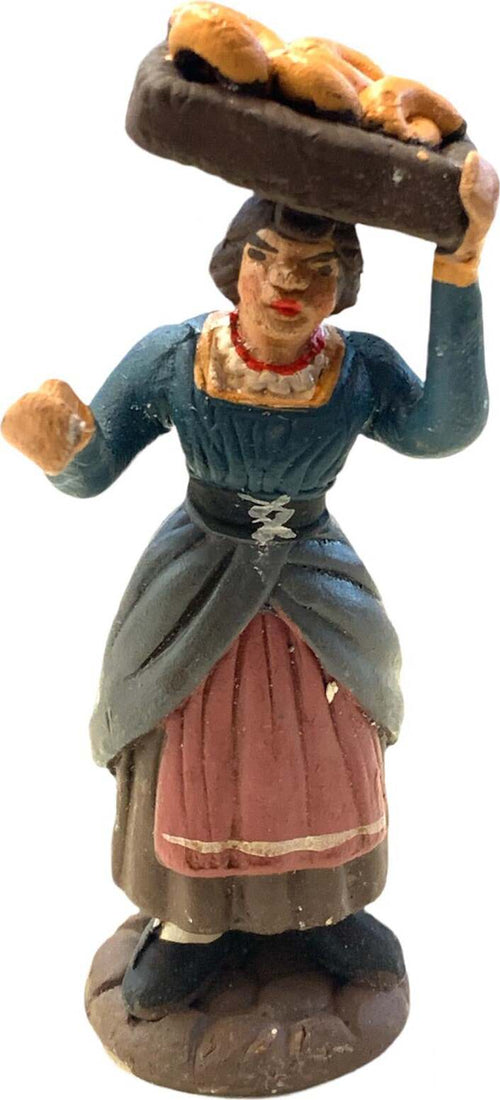 Donna con vassoio in testa statuetta in terracotta artigianale per presepe napoletano da h 10 cm Casa e cucina/Decorazioni per interni/Addobbi e decorazioni per ricorrenze/Decorazioni natalizie/Presepi/Statuine e fondali per il presepe MagiediNatale.it - Altamura, Commerciovirtuoso.it
