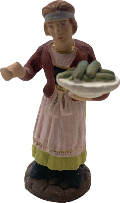 Donna con zucchine statuetta in terracotta artigianale per presepe napoletano da h 7 cm Casa e cucina/Decorazioni per interni/Addobbi e decorazioni per ricorrenze/Decorazioni natalizie/Presepi/Statuine e fondali per il presepe MagiediNatale.it - Altamura, Commerciovirtuoso.it