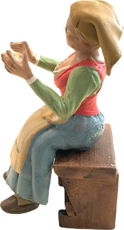 Donna seduta statuetta in terracotta artigianale per presepe napoletano da h 10 cm Casa e cucina/Decorazioni per interni/Addobbi e decorazioni per ricorrenze/Decorazioni natalizie/Presepi/Statuine e fondali per il presepe MagiediNatale.it - Altamura, Commerciovirtuoso.it