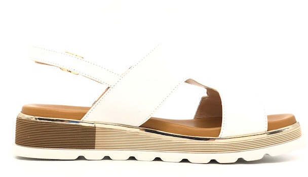 DONNA SOFT Sandali pelle bianca pitone old roccia