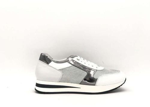 DONNA SOFT Sneaker donna in pelle MOT035 white grey