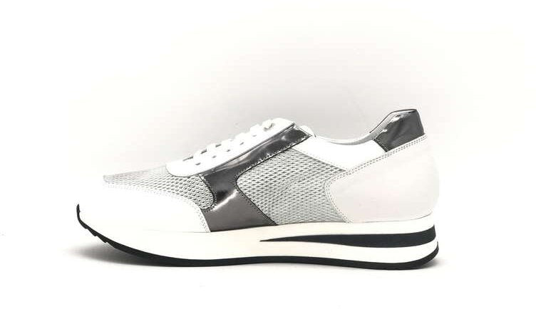 DONNA SOFT Sneaker donna in pelle MOT035 white grey