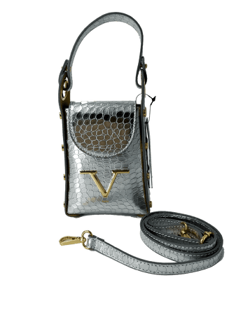 19V69 Versace Italia Borsa Donna Leather Bag Cocco 897 Silver 19V69 Italia