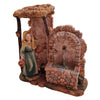 Capanna per presepe di natale con donna e pozzo h 17 cm