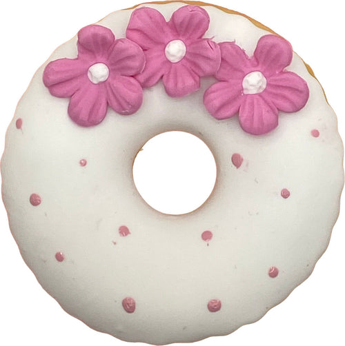 Donuts decorativo finto da esposizione decoro fiorellini rosa e pois Casa e cucina/Teglie da forno e accessori per pasticceria/Accessori e utensili per pasticceria/Utensili decorativi/Torte e dolci finti Led Mall Home - Napoli, Commerciovirtuoso.it
