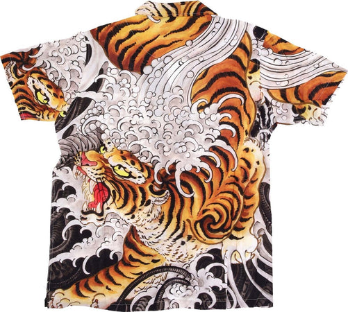DOOMSDAY-Camicia-Manica-Corta-Uomo-Biotiger-Shirt-White-All-Over-Print-da-uomo