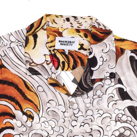 DOOMSDAY-Camicia-Manica-Corta-Uomo-Biotiger-Shirt-White-All-Over-Print-da-uomo